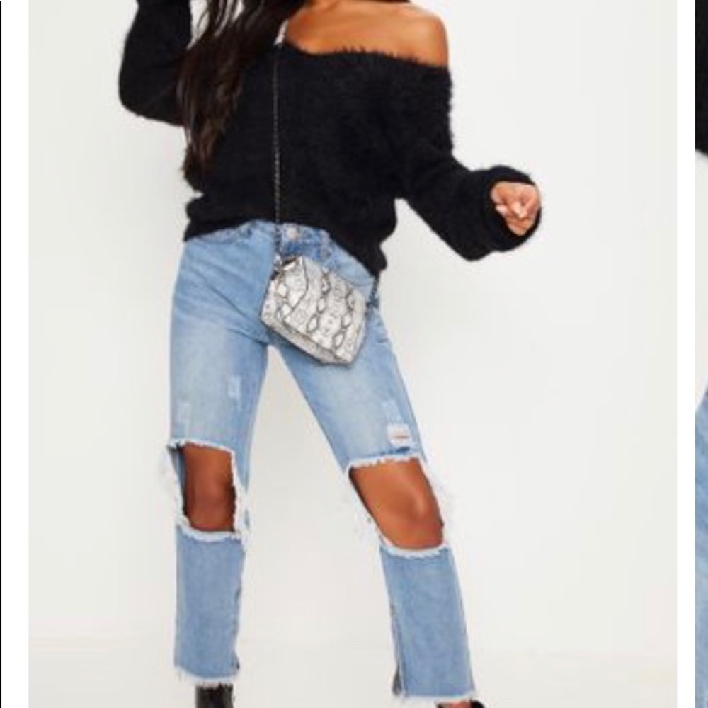 Black Eyelash Knitted Sweater